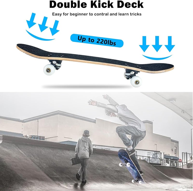 CLYCTIP Skateboard,31 x 8 inch Complete Skateboards for Beginners,8 Layer Maple Concave Cruiser Trick Skate Board for Kids,Teens,Adults - Image 3